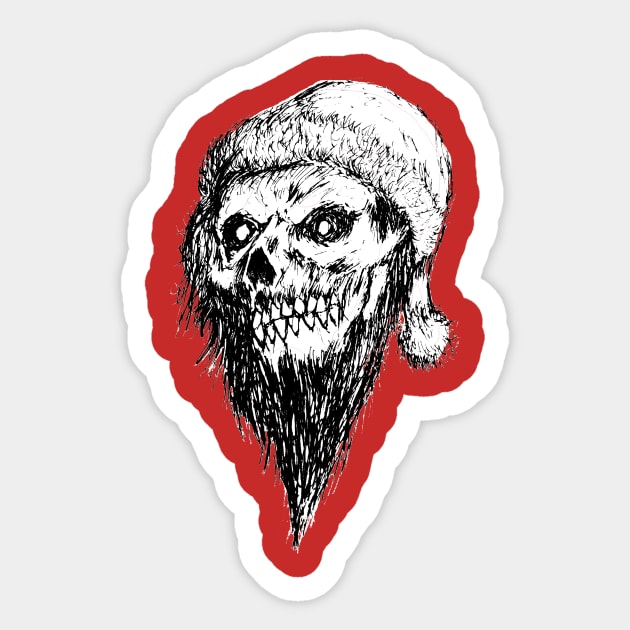 santa skull illustrations Sticker by sunflow